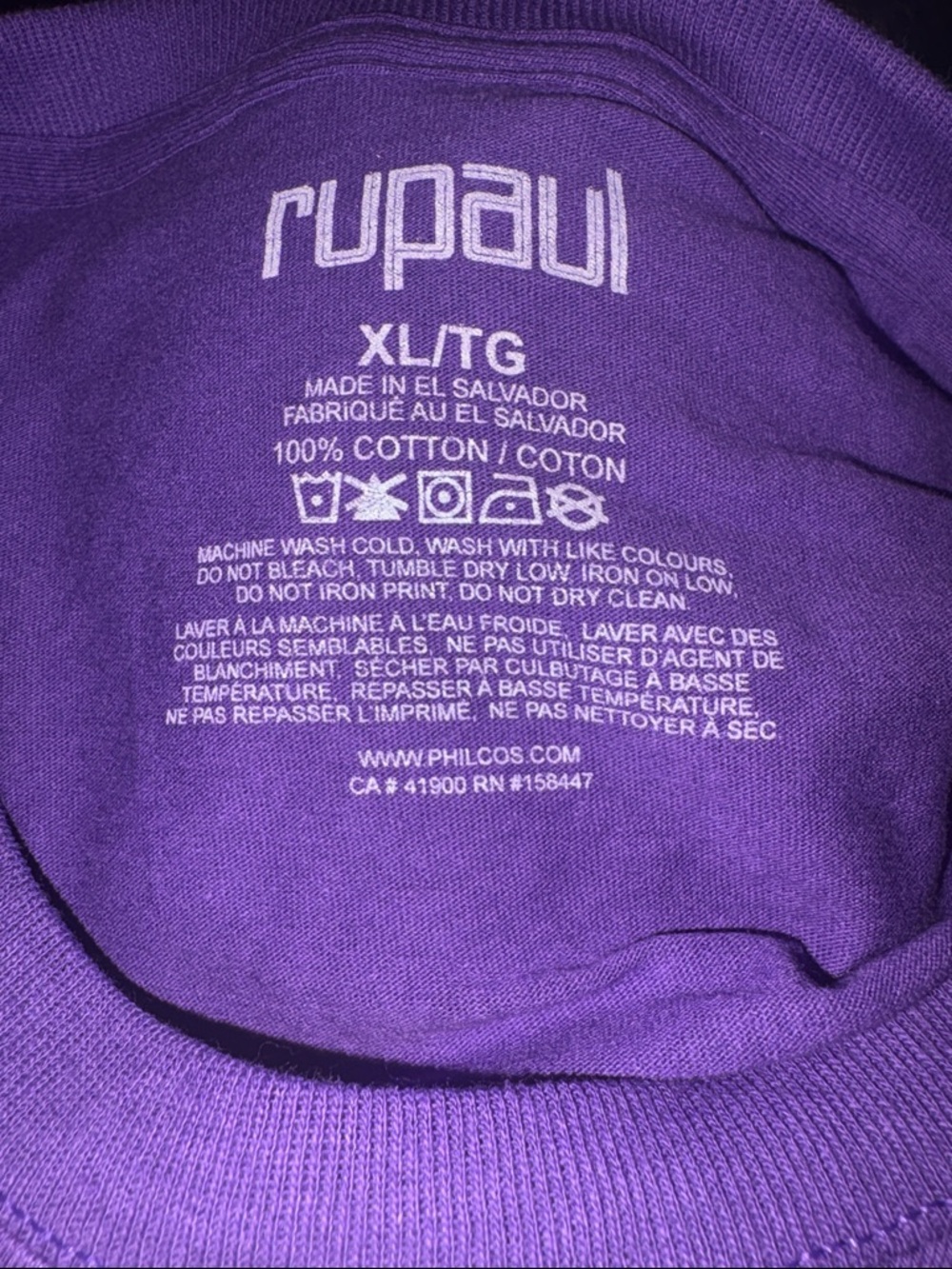 RuPaul Graphic Tee Purple Pop Art Drag Queen XL Z8 - Picture 3 of 3